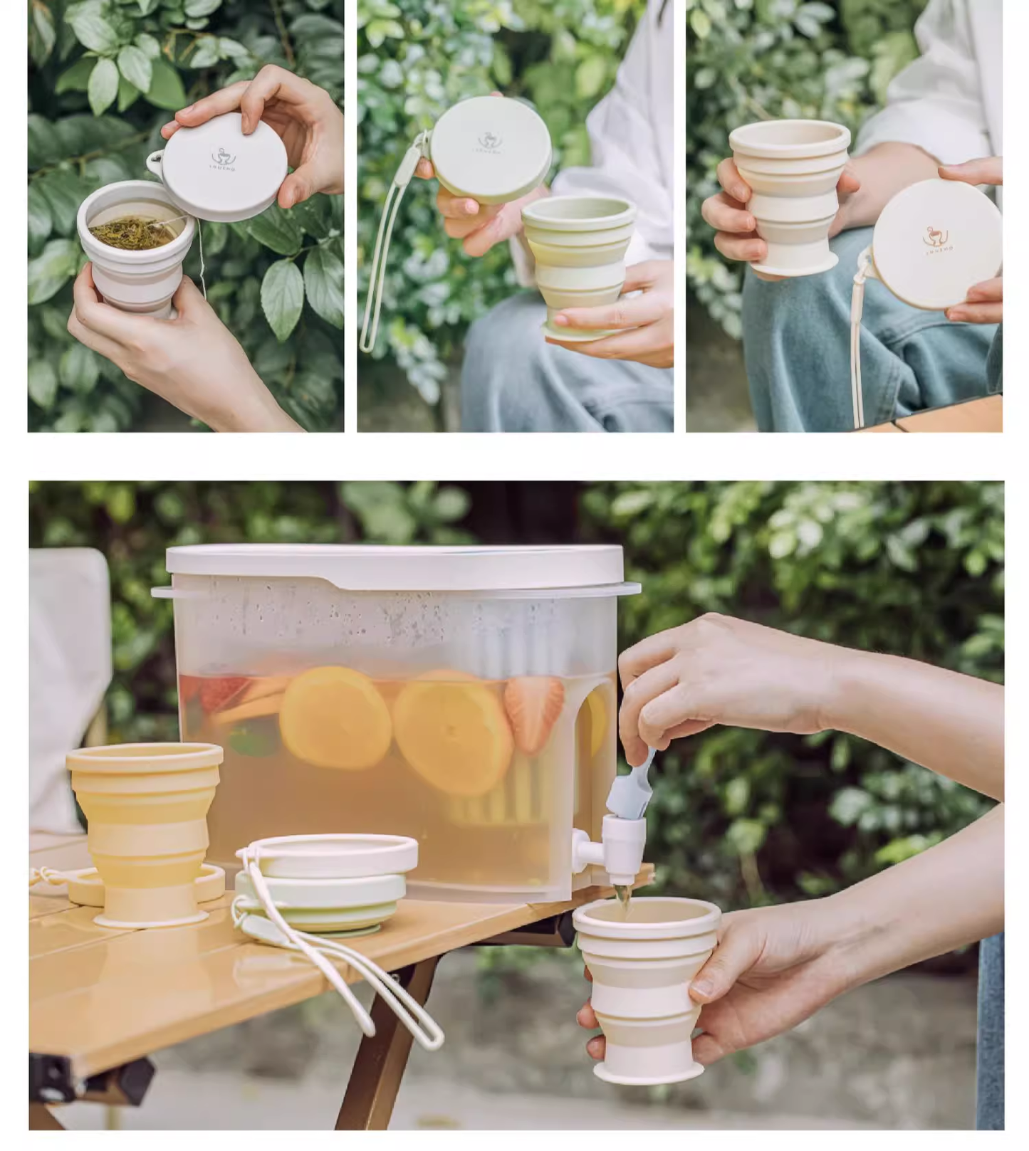 送料無料　3点セット　折り畳みコップ　食品レベル　アウトドア　旅行　　3263