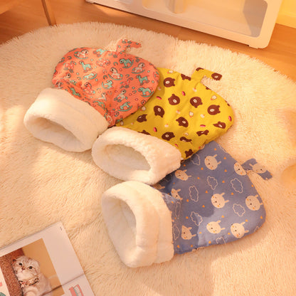 ペットベッド 犬 猫 寒さ対策 猫布団 小型犬 滑り止め 寝袋 犬猫用 ネコ 秋冬用 暖かい ふんわり 柔らかい クッション マット 肌触りのよい 3320