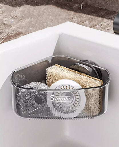 送料無料　吸盤 三角コーナー 吸盤付き  ブランス コーナーラック 水切り スポンジ置き 3341