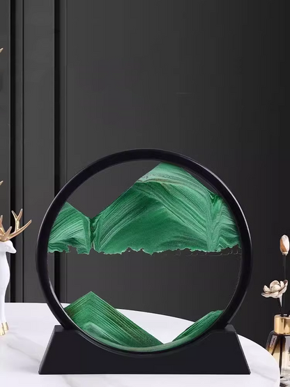 送料無料　流砂画の置物　砂時計　玄関　オフィス　プレゼント　3283