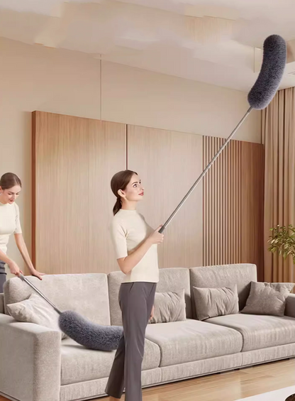 送料無料　2点セット　除塵はたき　伸縮可能 約78～280 cm 長柄 ほこり取り 水洗い 高所清掃 伸縮掃除モップ モップヘッド折り曲げ可能 除塵 隙間掃除 家庭用 年末 大掃除 ワードローブ/天井/車/家/ブラインド/エアコンに適用　　　　　3291