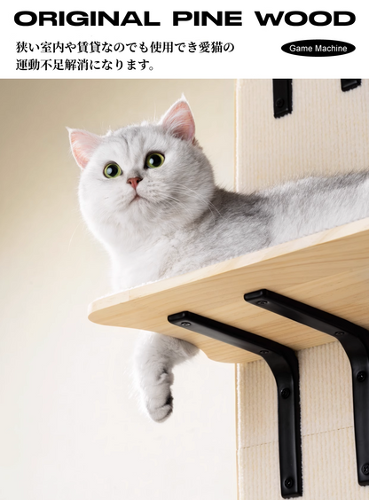 キャットステップ 木製 ドア掛け キャットタワー 賃貸 ドア スリム 猫タワー 省スペース 吊り下げ キャットウォーク コンパクト  3315