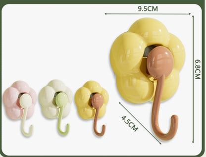 送料無料　8点セット　　花のフック　吸盤式　穴あけ不要　浴室　　3277