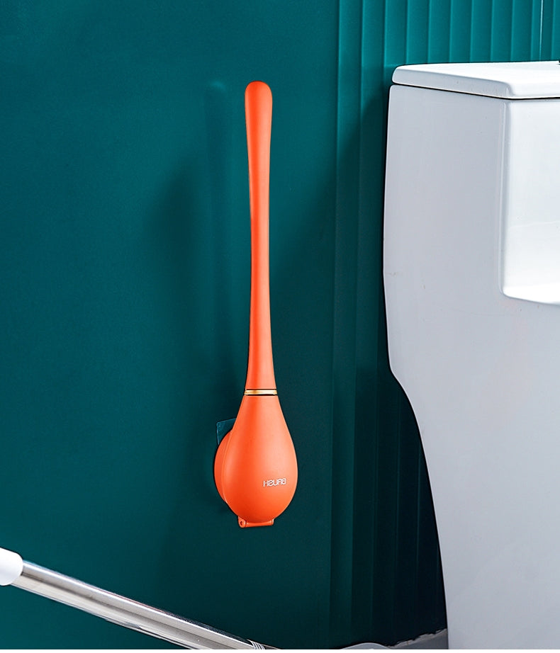 送料無料　トイレブラシ シリコン 壁掛け クリーナー ブラシ ホルダー トイレ バスルーム  便器掃除 自動開閉 トイレ掃除ブラシ おしゃれ トイレ用品 3323