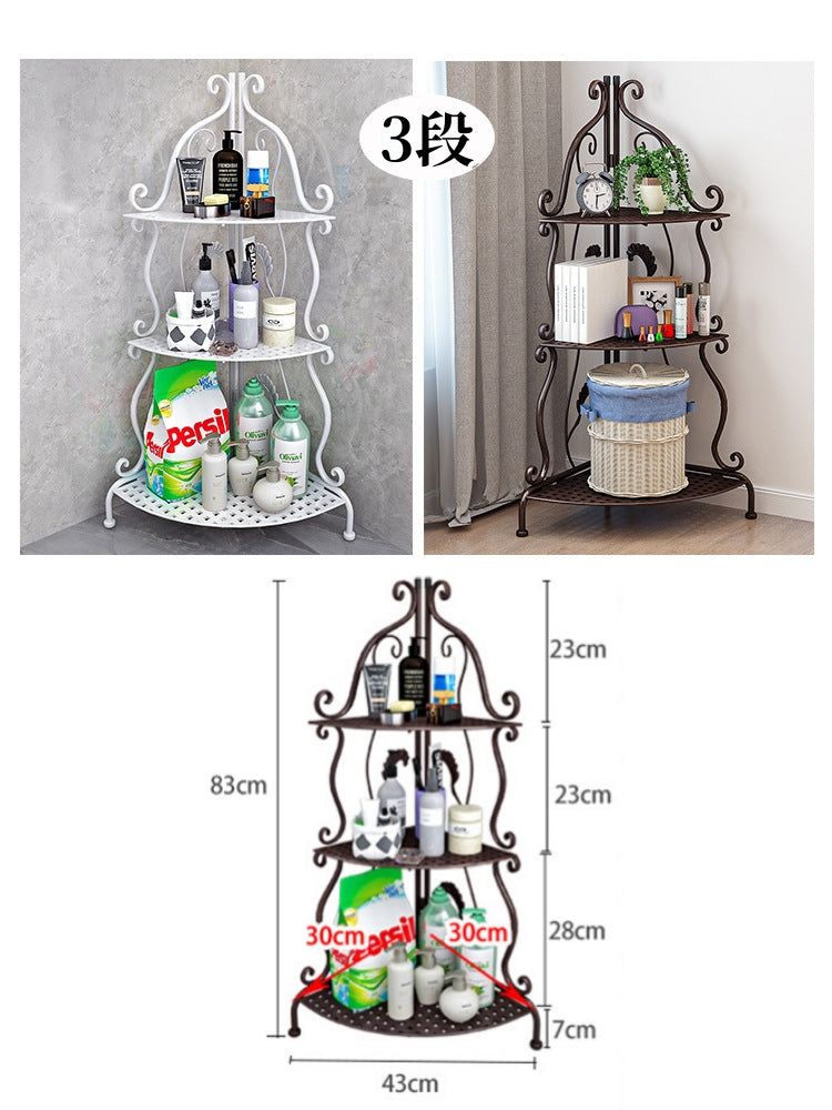 送料無料  ラック ステンレス 浴室収納 コーナー 突っ張り棒 バスルーム つっぱり バスラック 便利グッズ 3356