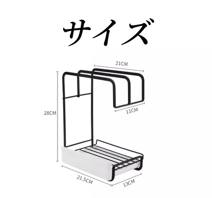 送料無料　キッチン収納棚 フック付き 雑巾ラック 壁付け棚 ステンレス 壁掛けラック  収納トレイ 穴開けない　