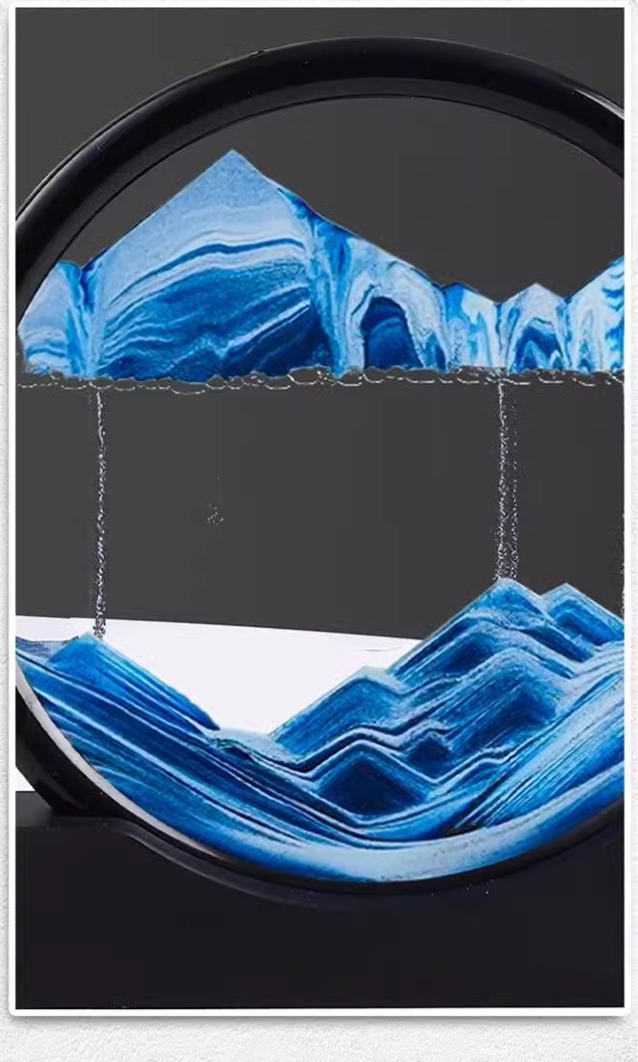 送料無料　流砂画の置物　砂時計　玄関　オフィス　プレゼント　3283