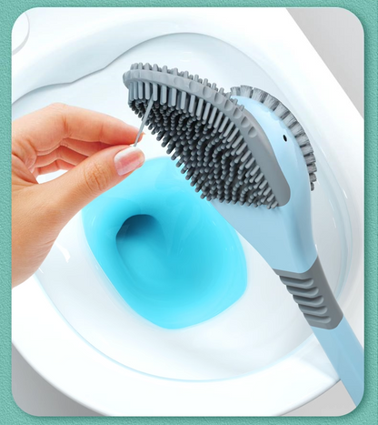 送料無料 トイレブラシ シリコン製 トイレ掃除 アヒル型 あひる 掃除用具 トイレ用品 ケース付き 柄付きブラシ 床置き 壁付け ソフト 柔らか 一体型 便器ブ 3402