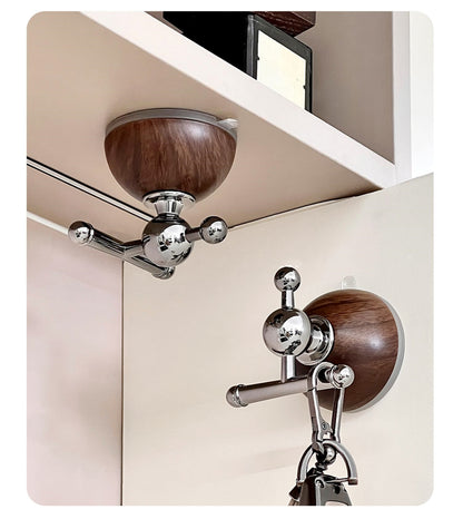 送料無料 丸型 木目調 強力吸着 強力吸盤フック 吸盤式フック おしゃれ 強力吸盤フック 跡が残らない 簡単設置 繰り返し使える 壁掛け 省スペース 3432