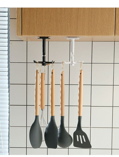 送料無料 壁掛けフック 3個セット 360°回転 収納フック 6つの爪 粘着フック キッチンツールフック 台所ツール 収納 壁掛け フック へら掛け 鍵掛け 3400