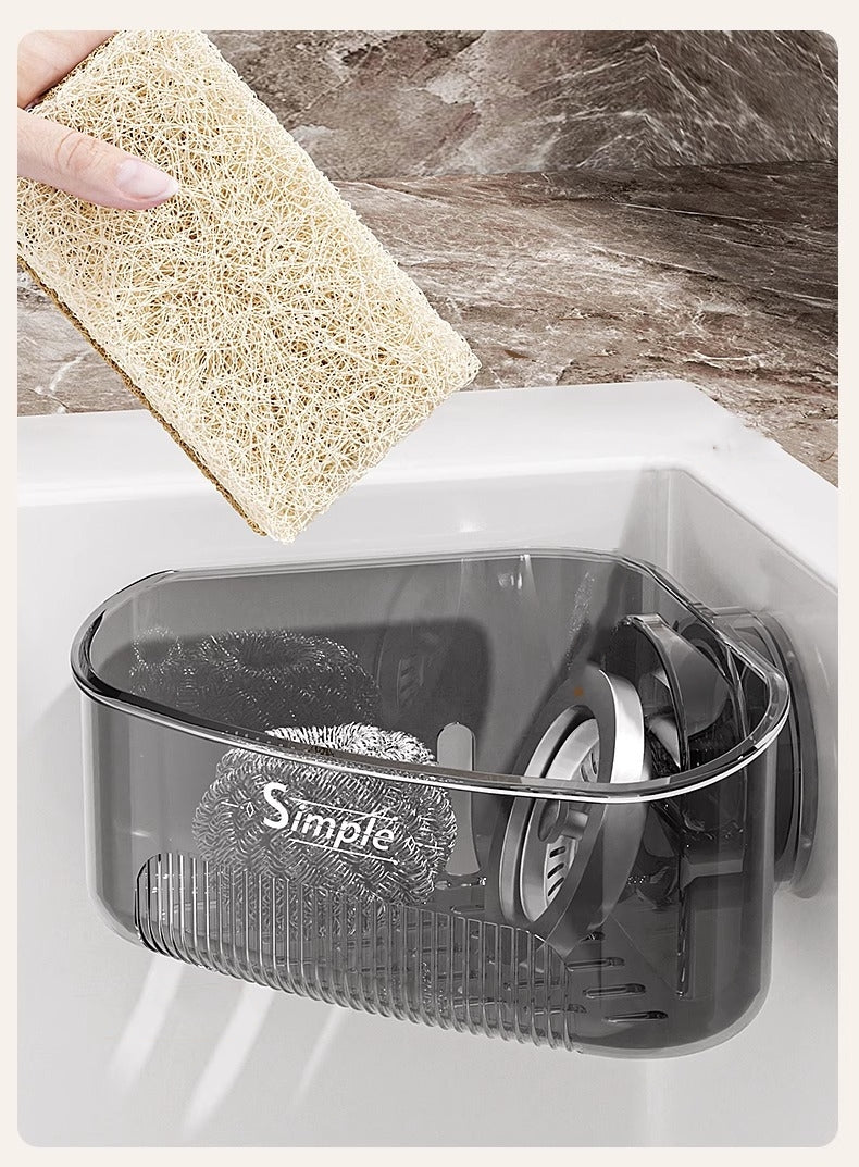 送料無料　吸盤 三角コーナー 吸盤付き  ブランス コーナーラック 水切り スポンジ置き 3341