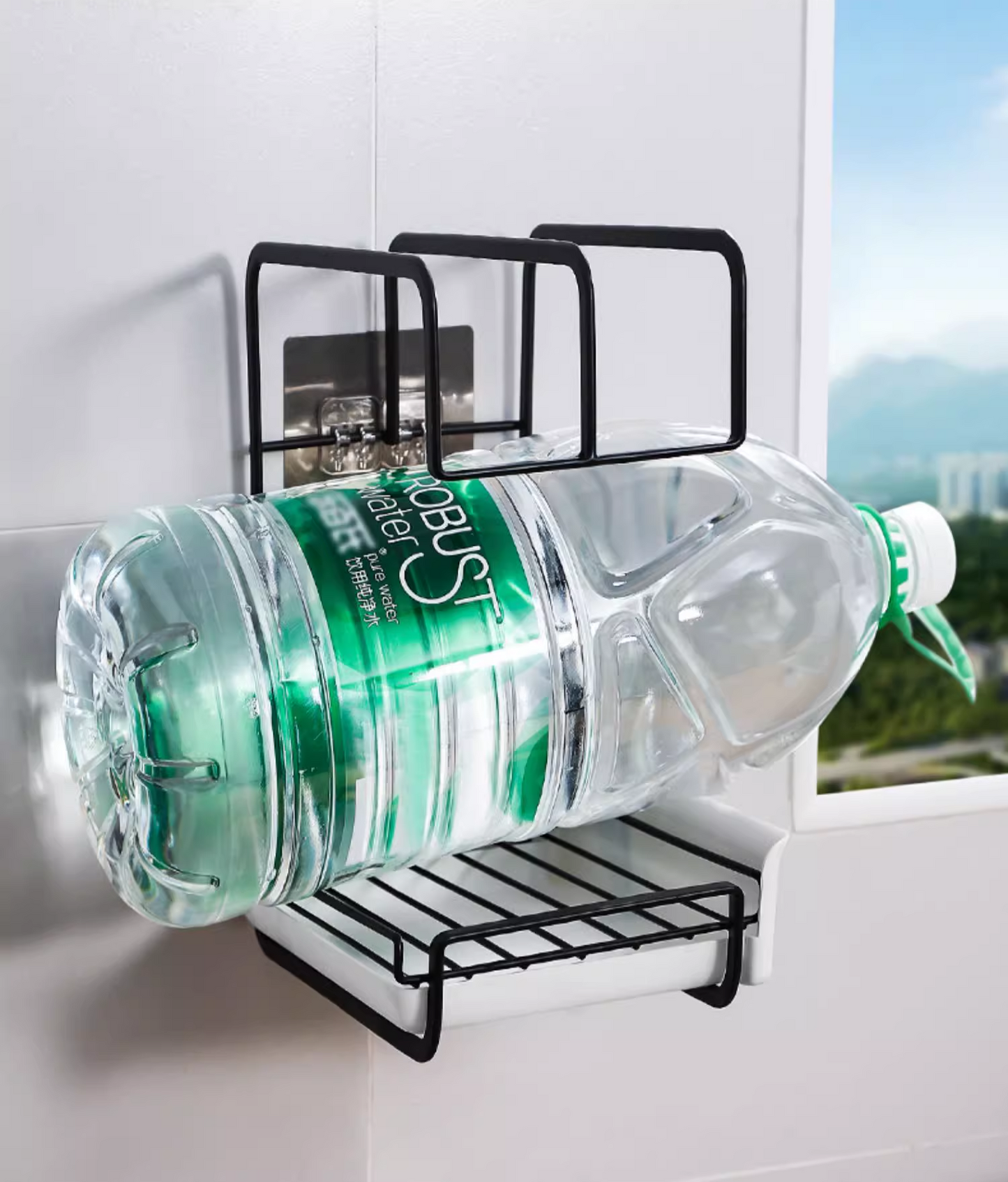 送料無料　キッチン収納棚 フック付き 雑巾ラック 壁付け棚 ステンレス 壁掛けラック  収納トレイ 穴開けない　