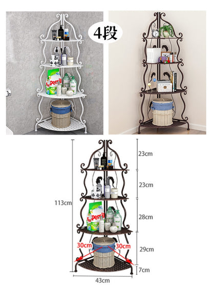 送料無料  ラック ステンレス 浴室収納 コーナー 突っ張り棒 バスルーム つっぱり バスラック 便利グッズ 3356
