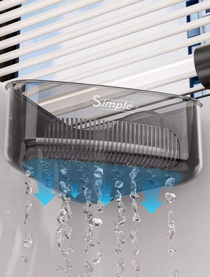 送料無料　吸盤 三角コーナー 吸盤付き  ブランス コーナーラック 水切り スポンジ置き 3341