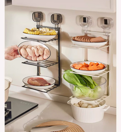 送料無料　3段収納ラック 吸盤式 強力 穴あけ不要 キッチン収納ラック 吸盤収納ラック キッチンツール キッチン 収納ラック 新生活 おすすめ　3321