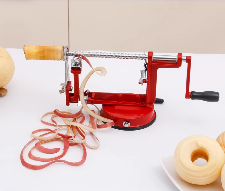 送料無料 手回し皮むき機 家庭用 多機能 フルーツ皮むき器 ピーラー 果物削り 皮むき器 回転式 フルーツピーラー 手動 吸盤付 ツール リンゴ 梨 じゃがいも用 3383