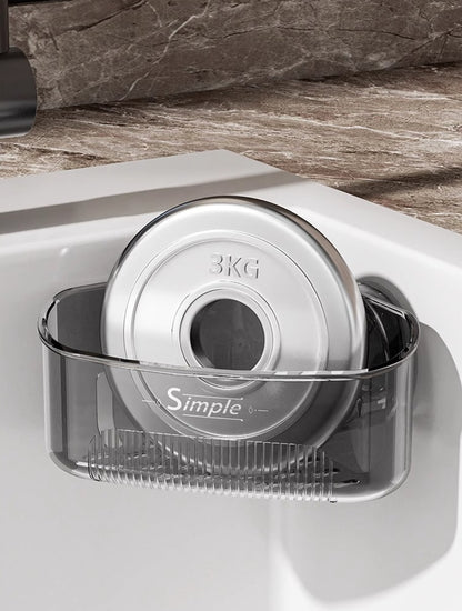 送料無料　吸盤 三角コーナー 吸盤付き  ブランス コーナーラック 水切り スポンジ置き 3341