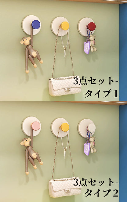 送料無料 吸盤フック 強力 2個セット プッシュ式 耐荷重5kg 小物掛けト カバン掛け プッシュ式 ワンプッシュ キッチンツール キーフック 吸盤式 収納 浴室 玄関 工具不要 3393