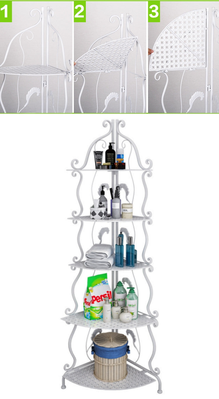 送料無料  ラック ステンレス 浴室収納 コーナー 突っ張り棒 バスルーム つっぱり バスラック 便利グッズ 3356