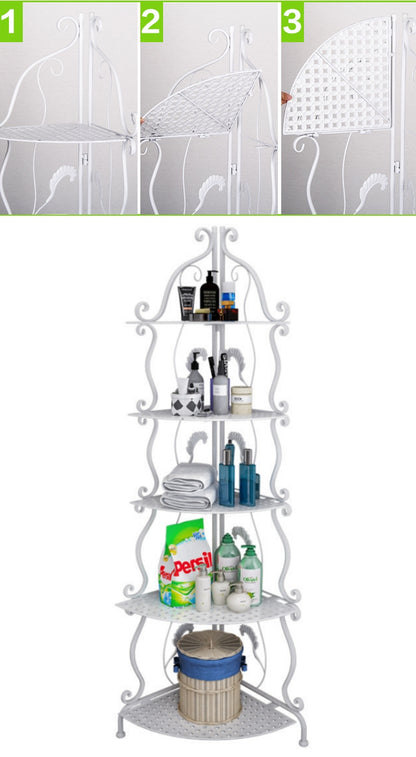 送料無料  ラック ステンレス 浴室収納 コーナー 突っ張り棒 バスルーム つっぱり バスラック 便利グッズ 3356