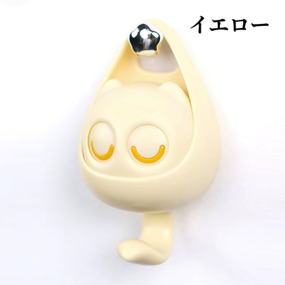 送料無料 壁掛けフック 猫 雑貨 壁掛 キーフック 鍵かけ 帽子掛け アンティーク風 ウォールフック ネコのテールフック 3410