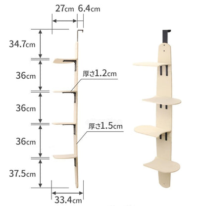 キャットステップ 木製 ドア掛け キャットタワー 賃貸 ドア スリム 猫タワー 省スペース 吊り下げ キャットウォーク コンパクト  3315