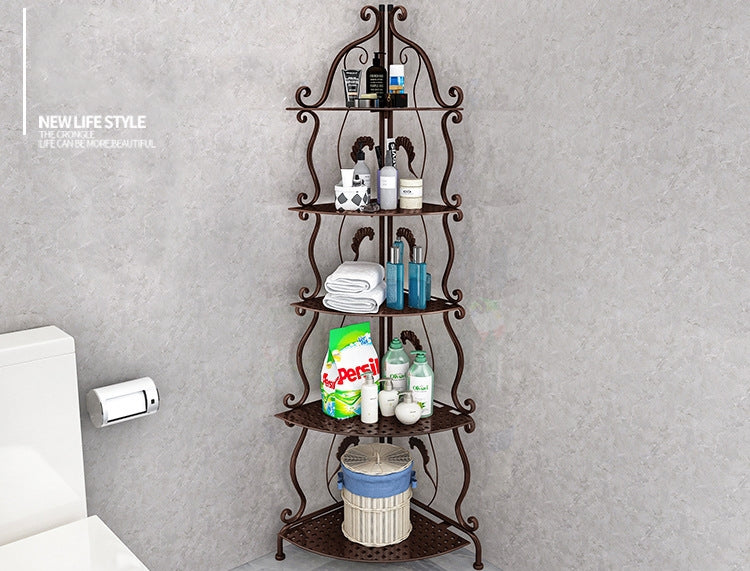 送料無料  ラック ステンレス 浴室収納 コーナー 突っ張り棒 バスルーム つっぱり バスラック 便利グッズ 3356