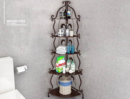 送料無料  ラック ステンレス 浴室収納 コーナー 突っ張り棒 バスルーム つっぱり バスラック 便利グッズ 3356