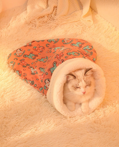 ペットベッド 犬 猫 寒さ対策 猫布団 小型犬 滑り止め 寝袋 犬猫用 ネコ 秋冬用 暖かい ふんわり 柔らかい クッション マット 肌触りのよい 3320