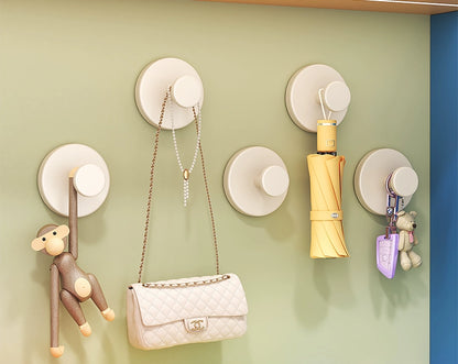 送料無料 吸盤フック 強力 2個セット プッシュ式 耐荷重5kg 小物掛けト カバン掛け プッシュ式 ワンプッシュ キッチンツール キーフック 吸盤式 収納 浴室 玄関 工具不要 3393