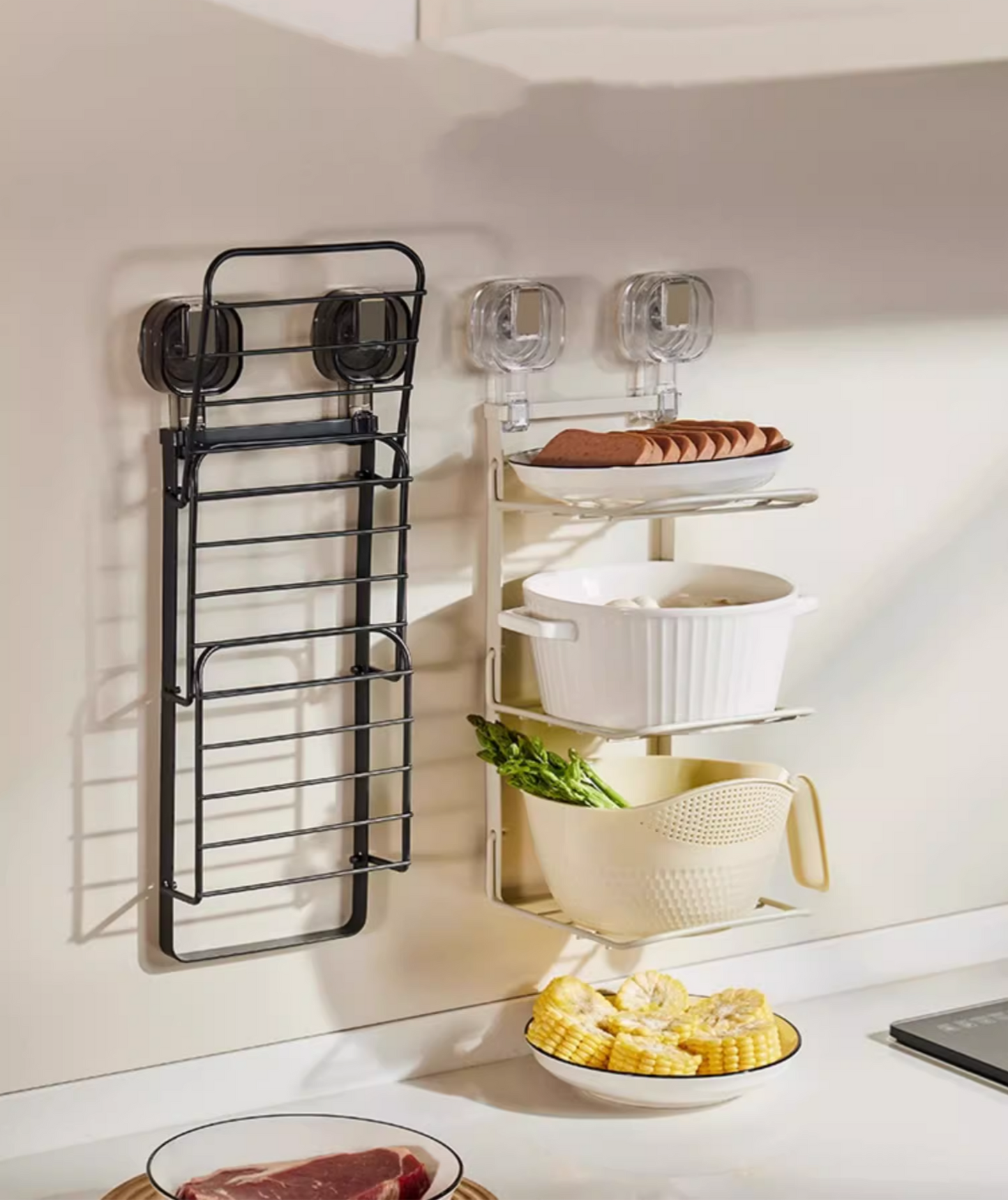 送料無料　3段収納ラック 吸盤式 強力 穴あけ不要 キッチン収納ラック 吸盤収納ラック キッチンツール キッチン 収納ラック 新生活 おすすめ　3321