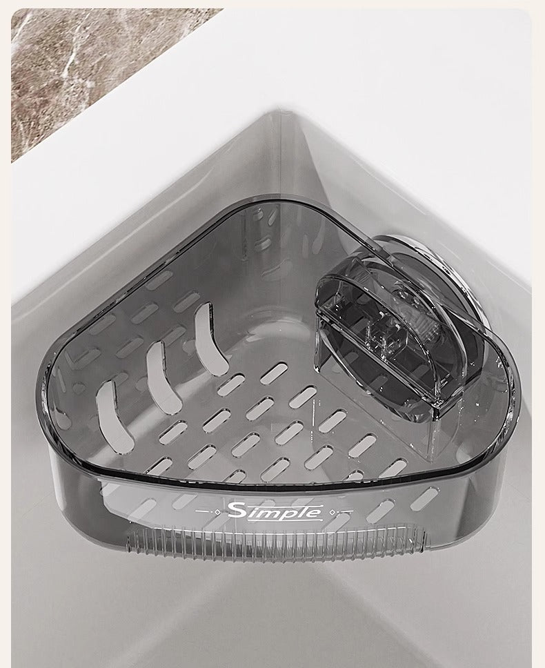 送料無料　吸盤 三角コーナー 吸盤付き  ブランス コーナーラック 水切り スポンジ置き 3341