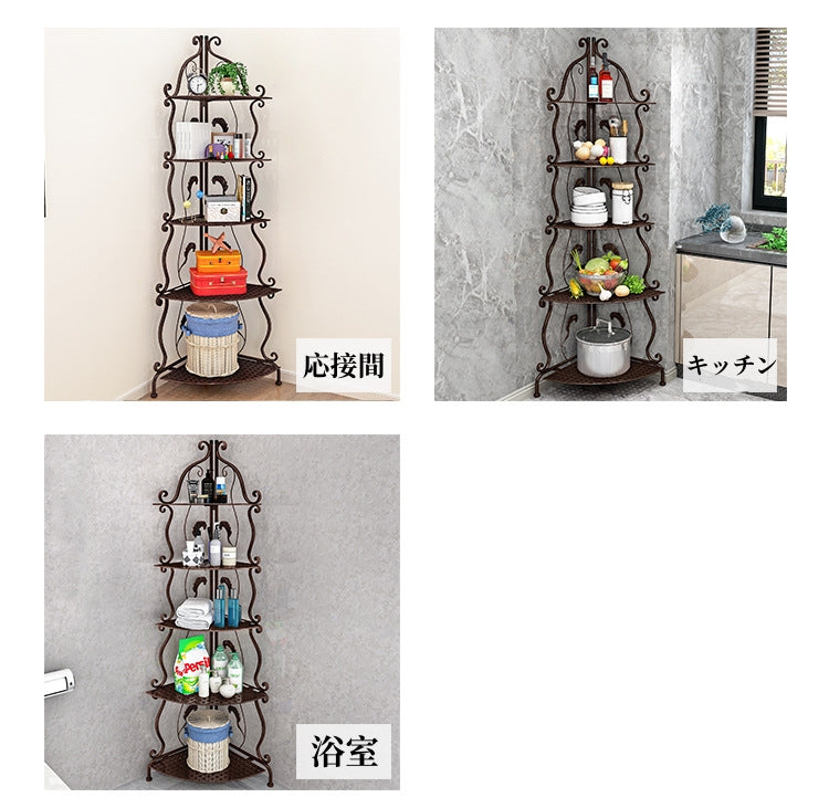 送料無料  ラック ステンレス 浴室収納 コーナー 突っ張り棒 バスルーム つっぱり バスラック 便利グッズ 3356