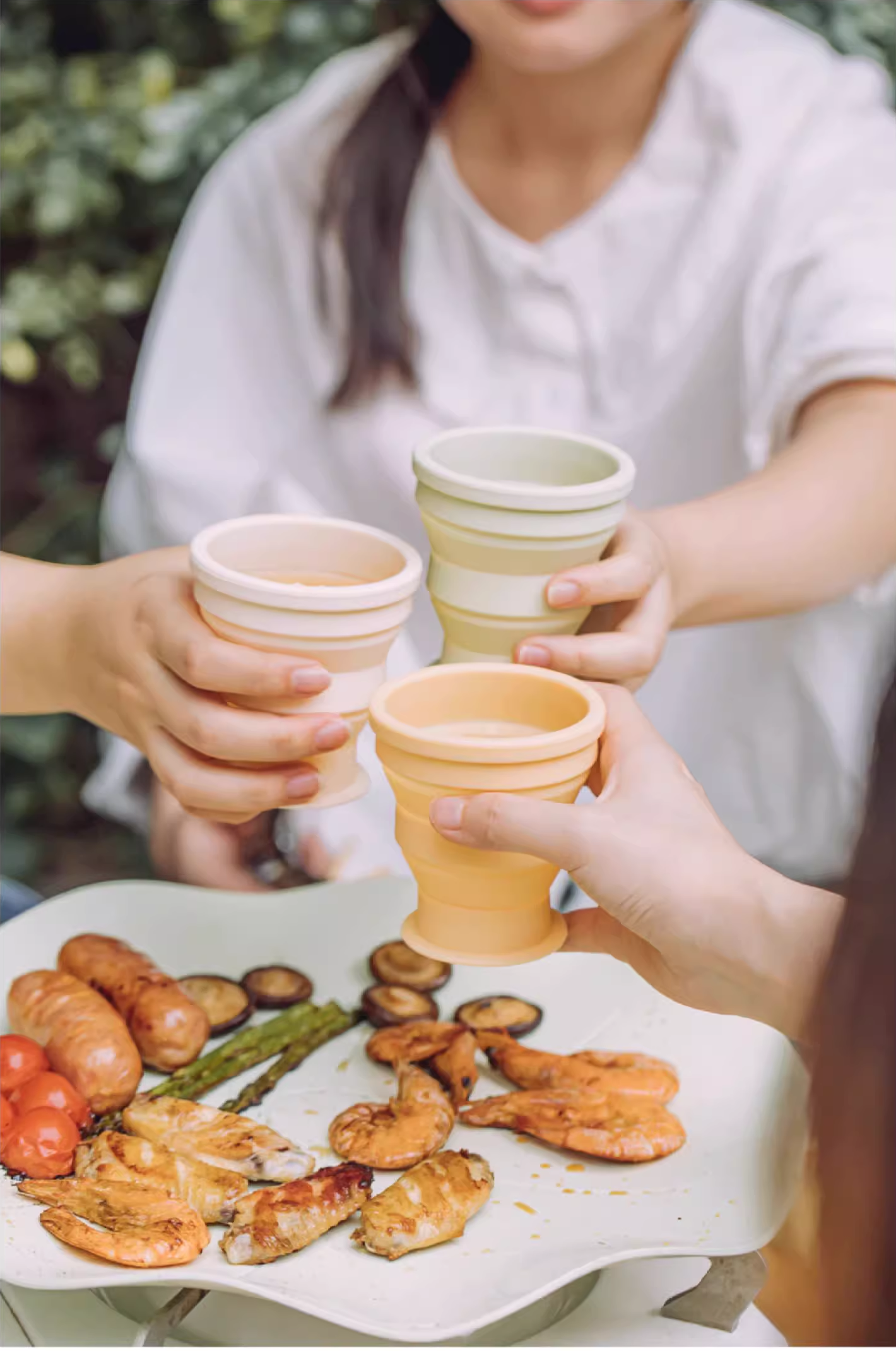 送料無料　3点セット　折り畳みコップ　食品レベル　アウトドア　旅行　　3263