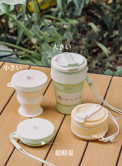 送料無料　3点セット　折り畳みコップ　食品レベル　アウトドア　旅行　　3263