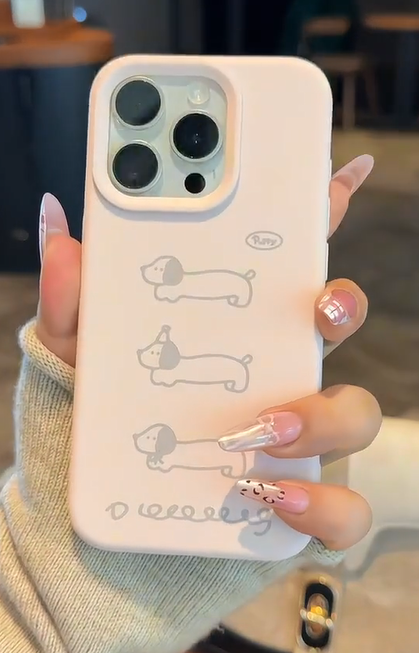 スマホケース  iPhoneケース 可愛い　おしゃれ　犬　ピンク  1150