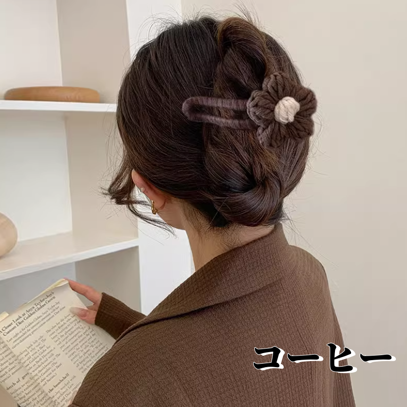 ヘアアクセサリー 花　可愛い　美しい　秋冬   3083