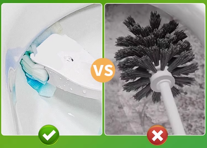 送料無料　トイレブラシ1点+ヘッド36枚　　除菌　水に流せる　3209