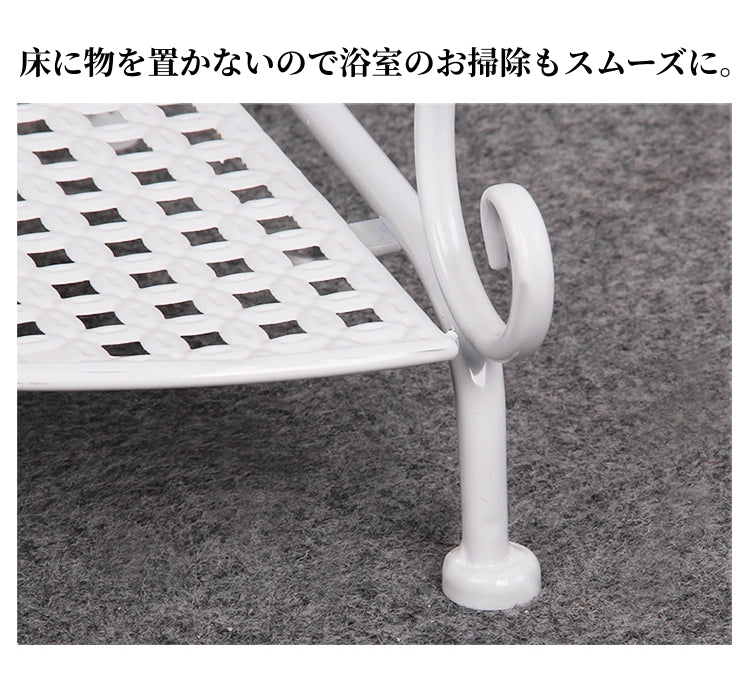 送料無料  ラック ステンレス 浴室収納 コーナー 突っ張り棒 バスルーム つっぱり バスラック 便利グッズ 3356