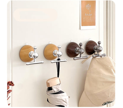 送料無料 丸型 木目調 強力吸着 強力吸盤フック 吸盤式フック おしゃれ 強力吸盤フック 跡が残らない 簡単設置 繰り返し使える 壁掛け 省スペース 3432