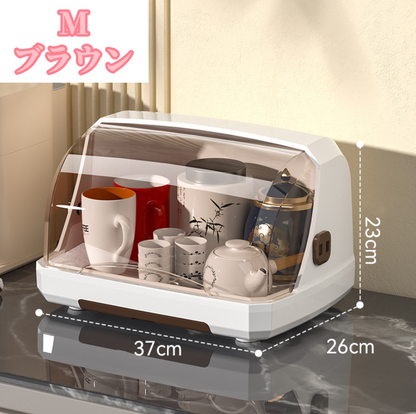 送料無料　コップの水切り収納ボックス  ほこり防止  便利    3230