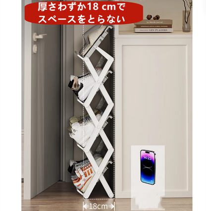 送料無料　折りたたみ式シューズラック　靴収納　玄関　　3237