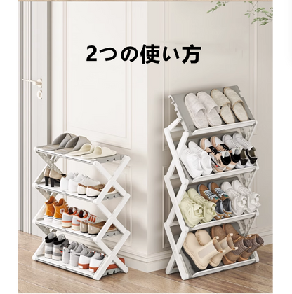 送料無料　折りたたみ式シューズラック　靴収納　玄関　　3237