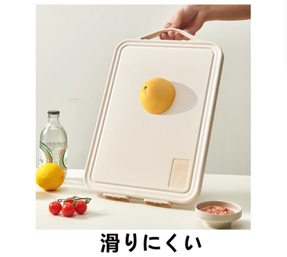 送料無料　　両面使用可能まな板 スタンド付き 抗菌　304ステンレススチール/麦わらPPまな板 　　　3241