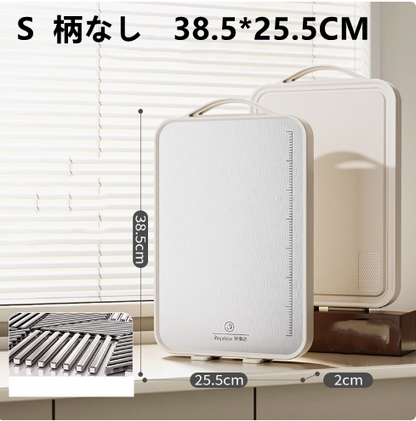 送料無料　　両面使用可能まな板 スタンド付き 抗菌　304ステンレススチール/麦わらPPまな板 　　　3241
