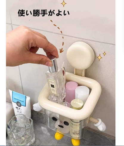 送料無料　2点セット　吸盤式収納ボックス　トイレ　洗面台　浴室　フェイスタオル　　　3248