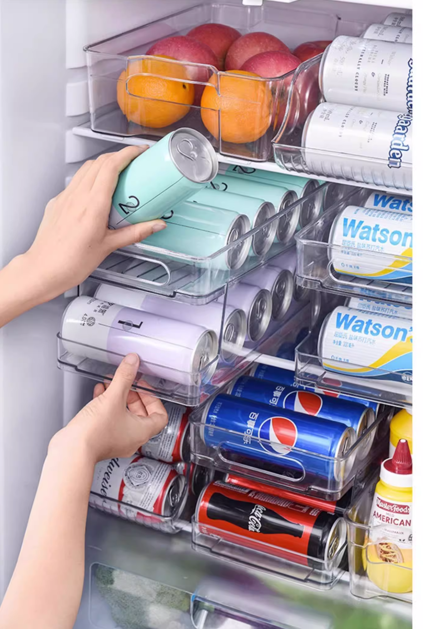 送料無料　　引き出し式収納棚　冷蔵庫飲料収納ボックス　　　3278