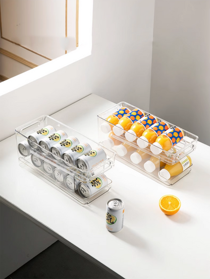 送料無料　　引き出し式収納棚　冷蔵庫飲料収納ボックス　　　3278