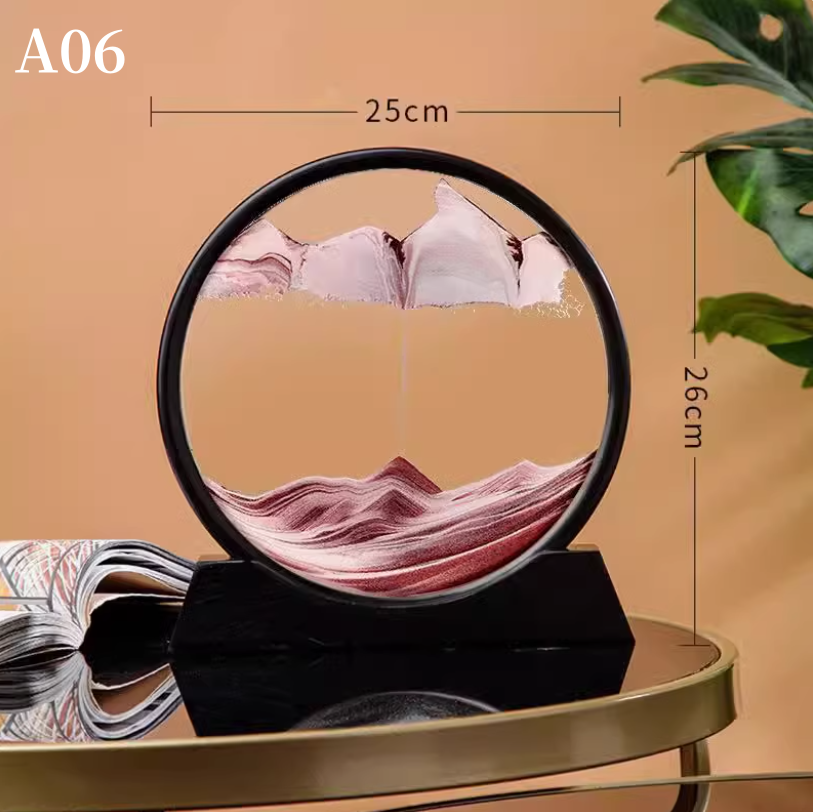 送料無料　流砂画の置物　砂時計　玄関　オフィス　プレゼント　3283