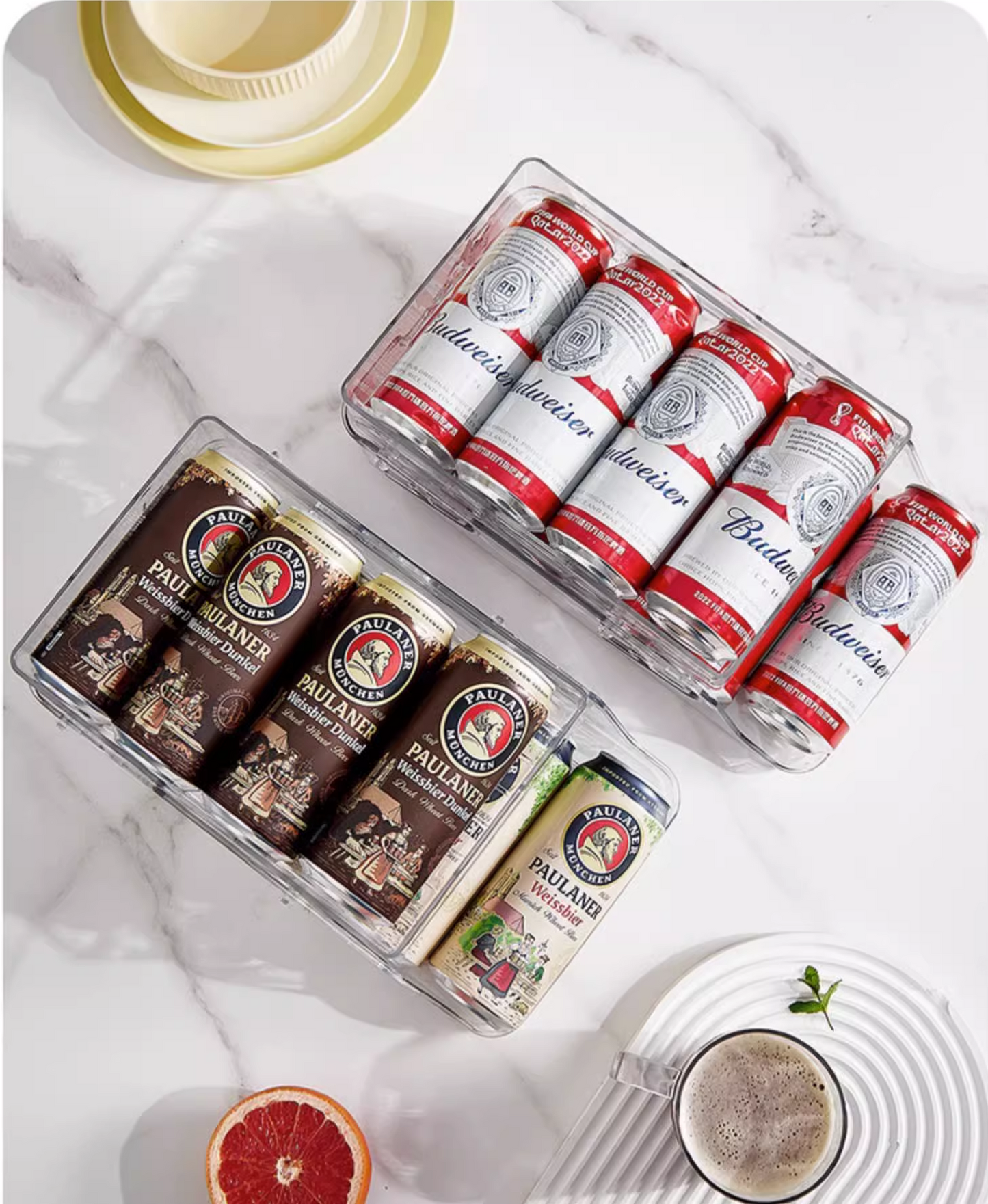 送料無料　　引き出し式収納棚　冷蔵庫飲料収納ボックス　　　3278